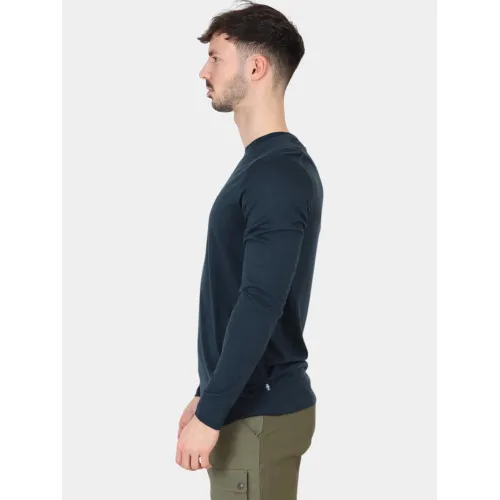 Fjallraven Abisko Wool LS M Férfi Hosszú ujjú póló 555-Dark Navy
