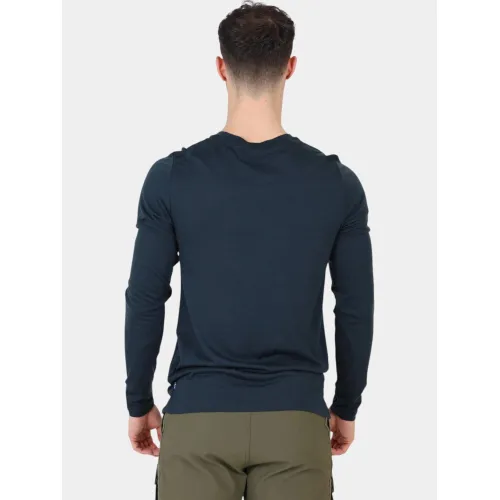 Fjallraven Abisko Wool LS M Férfi Hosszú ujjú póló 555-Dark Navy
