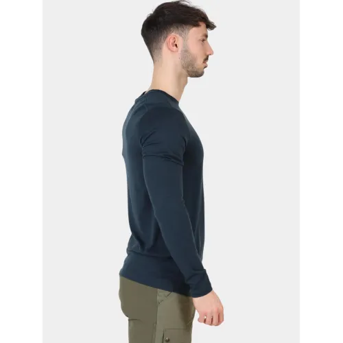 Fjallraven Abisko Wool LS M Férfi Hosszú ujjú póló 555-Dark Navy