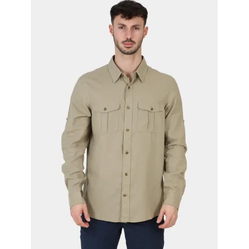 Fjallraven Övik Travel Shirt LS M Férfi Ing 195-Sand Stone