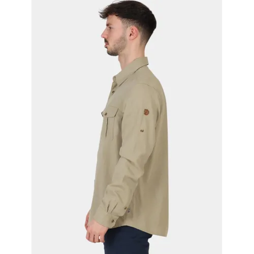 Fjallraven Övik Travel Shirt LS M Férfi Ing 195-Sand Stone