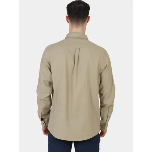 Fjallraven Övik Travel Shirt LS M Férfi Ing 195-Sand Stone