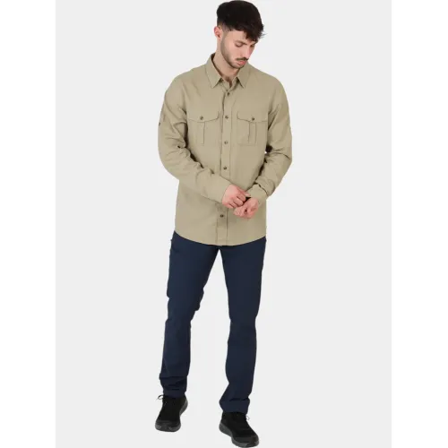 Fjallraven Övik Travel Shirt LS M Férfi Ing 195-Sand Stone