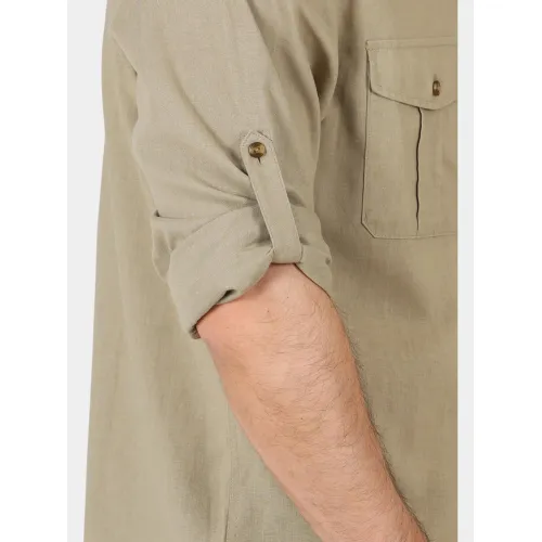 Fjallraven Övik Travel Shirt LS M Férfi Ing 195-Sand Stone