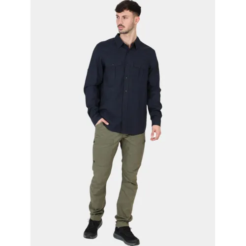 Fjallraven Övik Travel Shirt LS M Férfi Ing 555-Dark Navy