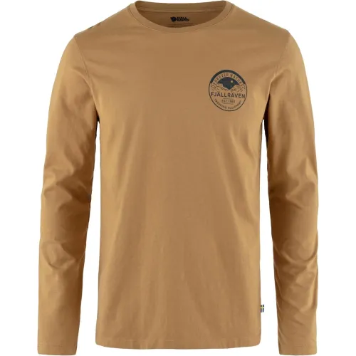 Fjallraven Forever Nature Badge LS M Férfi Hosszú ujjú póló 232-Buckwheat Brown