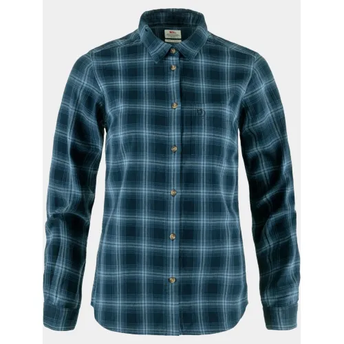 Fjallraven Övik Flannel Shirt W Fjallraven Övik Flannel Shirt W Női Ing, Blúz 555-534-Dark Navy-Indigo Blue