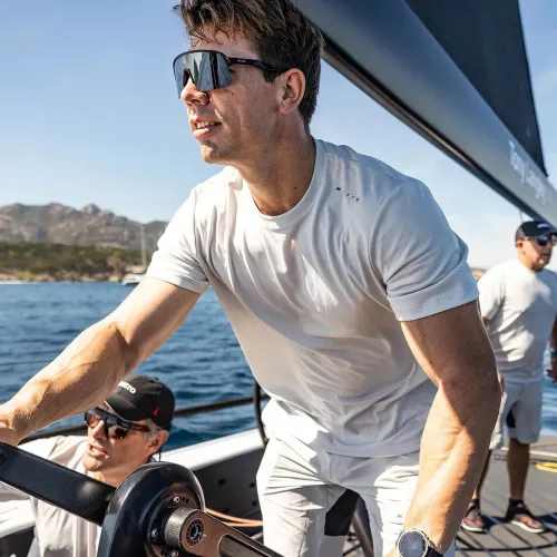 Musto M Evo Crew Sunblock Férfi Póló 813-Platinum