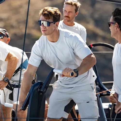 Musto M Evo Crew Sunblock Férfi Póló 813-Platinum