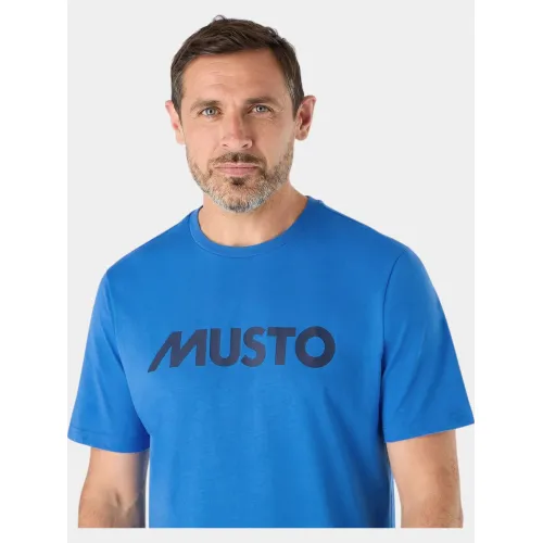 Musto M Musto Logo Ss Tee Férfi Póló 526-Nebulas Blue