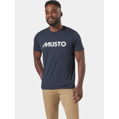 Musto M Musto Logo Ss Tee Férfi Póló 597-Navy