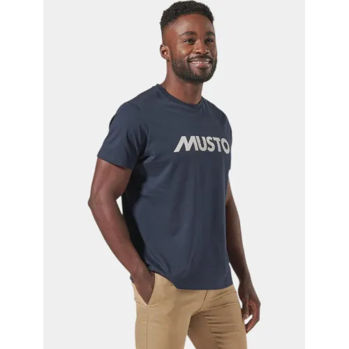 Musto M Musto Logo Ss Tee Férfi Póló 597-Navy