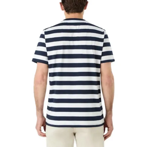 Musto M Classic Striped Ss Tee Férfi Póló 597-Navy
