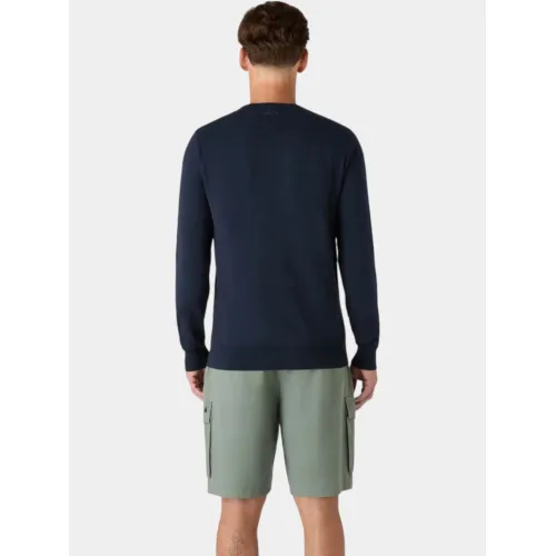 Musto M Original Lite Crew Férfi Pulóver 597-Navy-Red