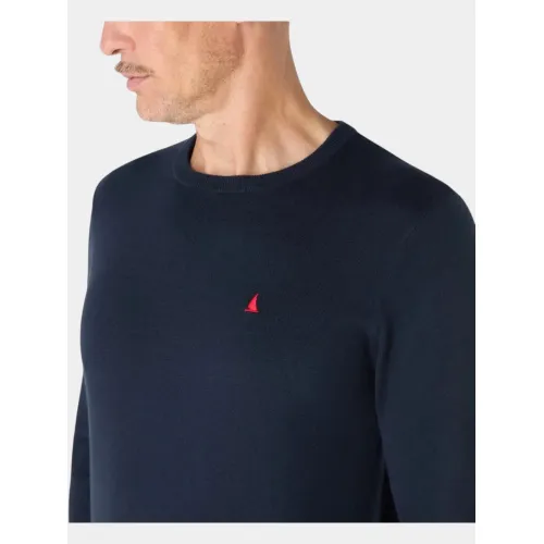Musto M Original Lite Crew Férfi Pulóver 597-Navy-Red
