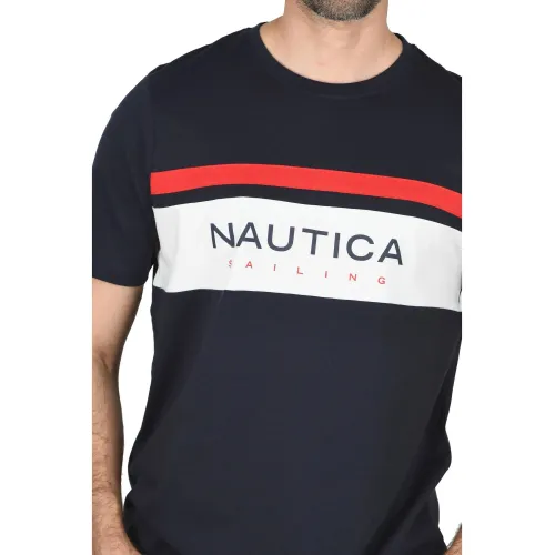 Nautica Matias T-Shirt Férfi Póló 459-Dark Navy