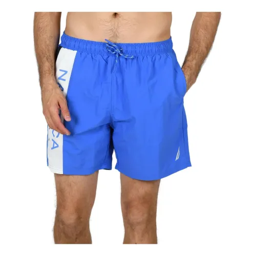 Nautica Knox 4  Swim Short Férfi Beachshort 402-Blue