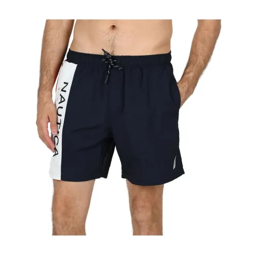 Nautica Knox 4  Swim Short Férfi Beachshort 459-Dark Navy