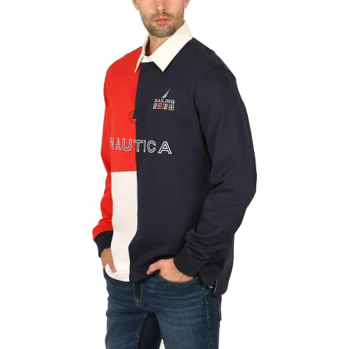 Nautica Nolan Rugby Shirt Nautica Nolan Rugby Shirt Férfi Hosszú ujjú póló 459-Dark Navy