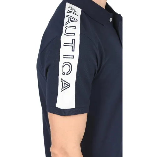 Nautica Dawson Polo Shirt Férfi Galléros póló 459-Dark Navy