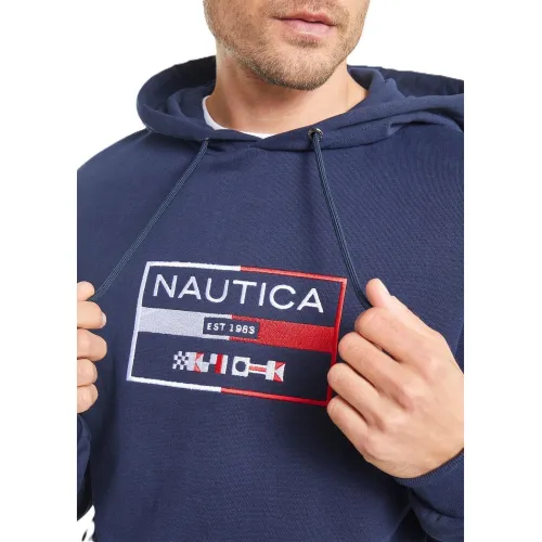 Nautica Brodie OH Hoody Férfi Pulóver 459-Dark Navy