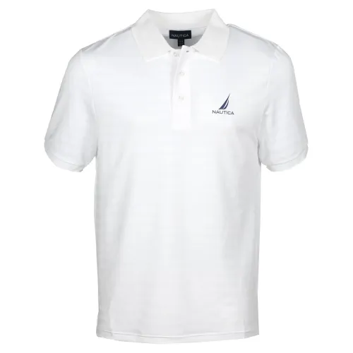 Nautica Leonard II Polo Shirt Férfi Galléros póló 908-White
