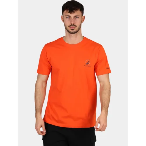 Nautica Sergei T-Shirt Férfi Póló 898-Fiery Red