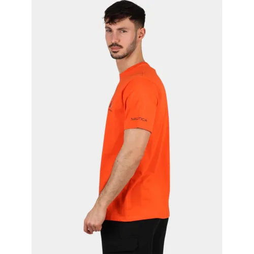 Nautica Sergei T-Shirt Férfi Póló 898-Fiery Red