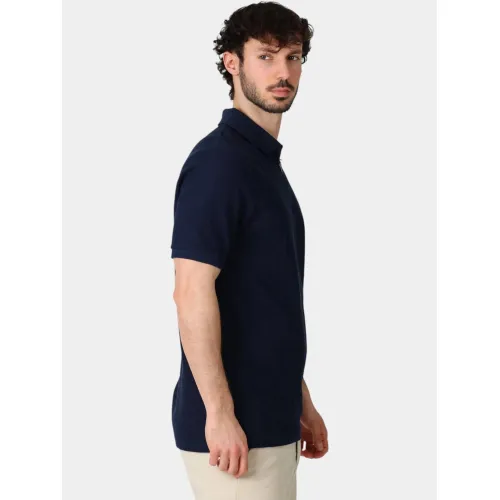 Nautica Amalfi Slim Fit Polo Shirt Férfi Galléros póló 459-Dark Navy