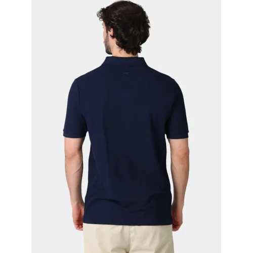 Nautica Amalfi Slim Fit Polo Shirt Férfi Galléros póló 459-Dark Navy