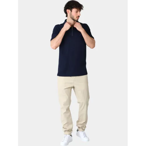 Nautica Amalfi Slim Fit Polo Shirt Férfi Galléros póló 459-Dark Navy