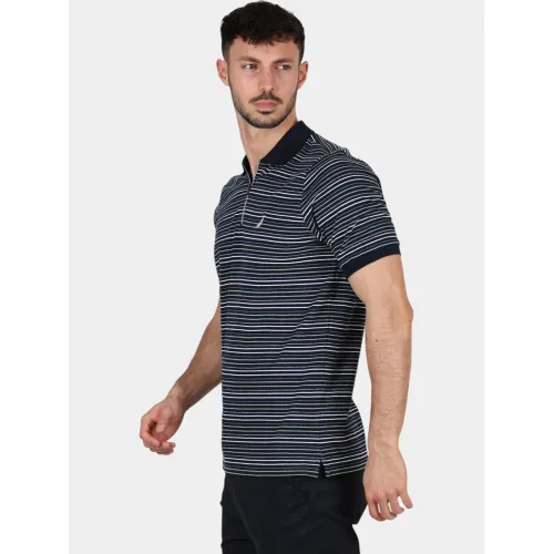 Nautica Umberto Slim Fit Polo Shirt Nautica Umberto Slim Fit Polo Shirt Férfi Galléros póló 459-Dark Navy