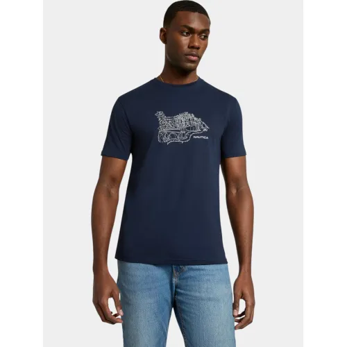 Nautica Angelo T-Shirt Férfi Póló 459-Dark Navy