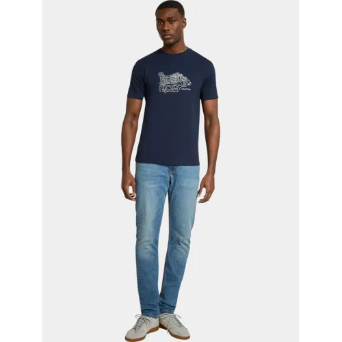 Nautica Angelo T-Shirt Férfi Póló 459-Dark Navy