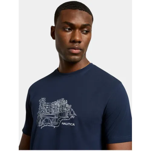 Nautica Angelo T-Shirt Férfi Póló 459-Dark Navy