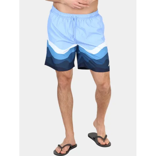 Nautica Penrose 7  Swim Short Férfi Beachshort 483-Natural Blue