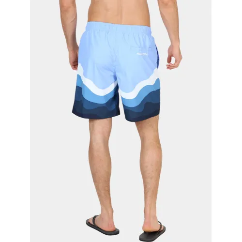Nautica Penrose 7  Swim Short Férfi Beachshort 483-Natural Blue