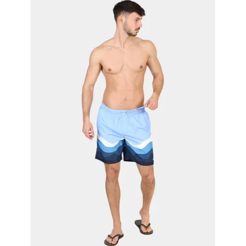 Nautica Penrose 7  Swim Short Férfi Beachshort 483-Natural Blue