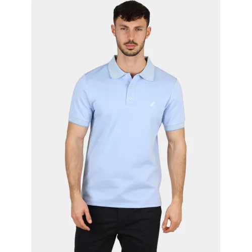 Nautica Harlyn Slim Fit Polo Shirt Férfi Galléros póló 483-Natural Blue