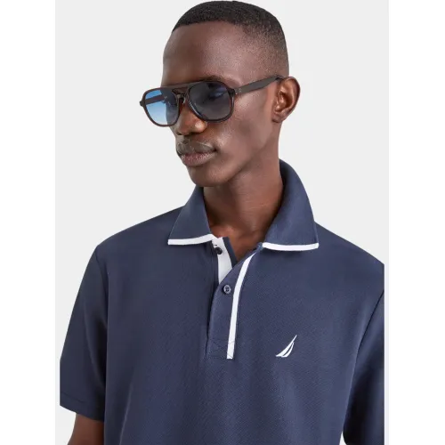 Nautica Pelagia Polo Shirt Férfi Galléros póló 459-Dark Navy