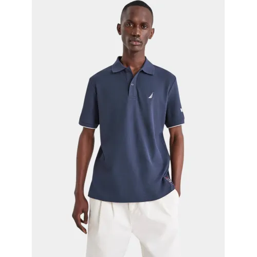 Nautica Azura Polo Shirt Férfi Galléros póló 459-Dark Navy