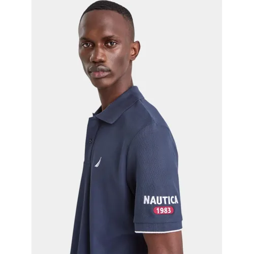 Nautica Azura Polo Shirt Férfi Galléros póló 459-Dark Navy