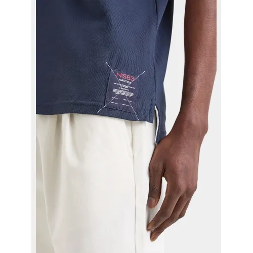 Nautica Azura Polo Shirt Férfi Galléros póló 459-Dark Navy