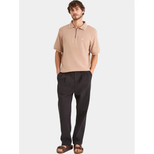 Nautica Bruma Short Sleeve Polo Férfi Galléros póló 225-Taupe