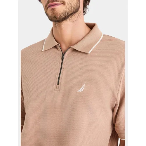 Nautica Bruma Short Sleeve Polo Férfi Galléros póló 225-Taupe