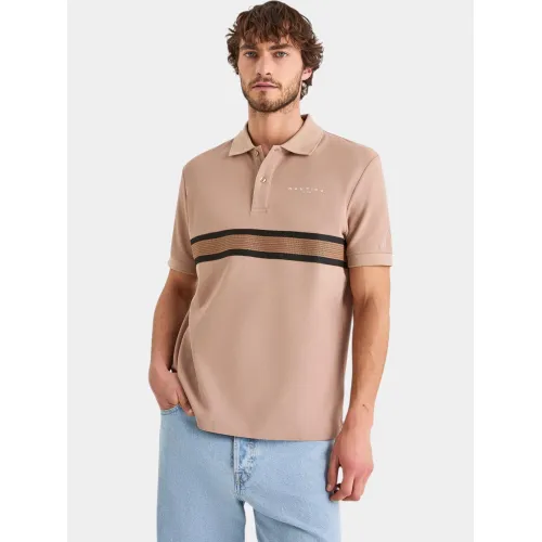 Nautica Espuma Polo Shirt Férfi Galléros póló 225-Taupe
