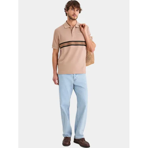 Nautica Espuma Polo Shirt Férfi Galléros póló 225-Taupe