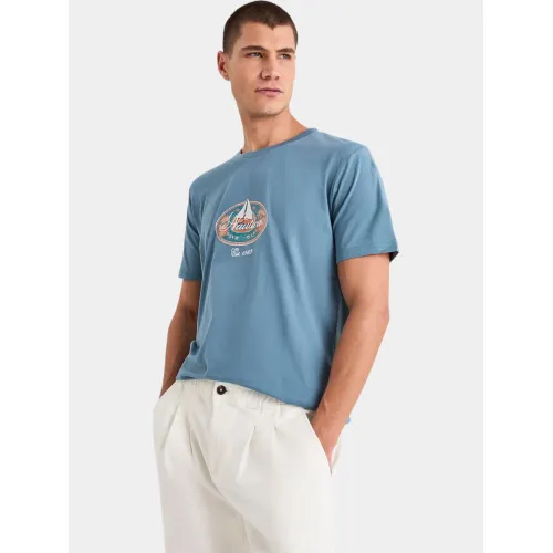 Nautica Mosa T-Shirt Férfi Póló 518-Teal