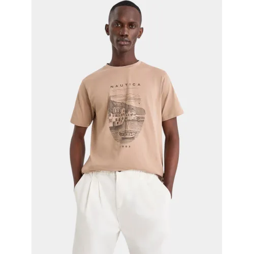 Nautica Kanan T-Shirt Férfi Póló 225-Taupe