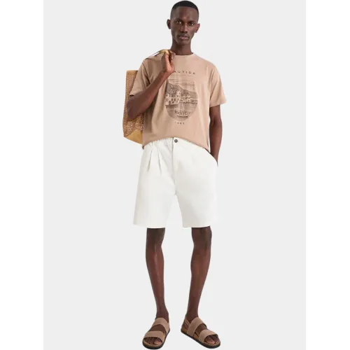 Nautica Kanan T-Shirt Férfi Póló 225-Taupe